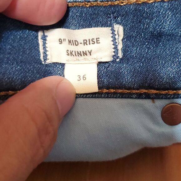 Madewell Mid-rise Skinny Jeans Women's Size 36 Blue Exposed Button Fly Raw Hem - Picture 7 of 17